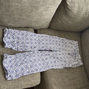Primark soft flowy blue and white pants